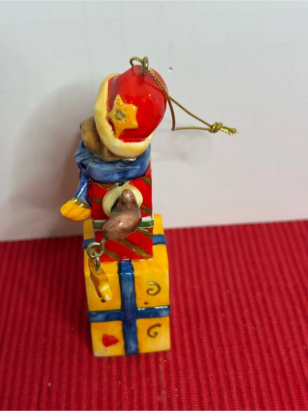 Christmas Teddy Ornament in Red, Yellow and Blue - Kids Toys
